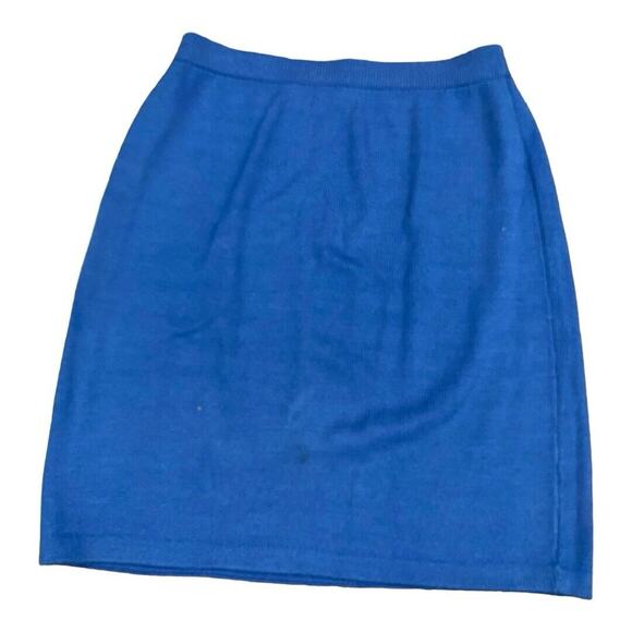 Classic ST. JOHN BASICS Blue Santana Knit Pencil Skirt SZ 10 Made in USA - Picture 1 of 6